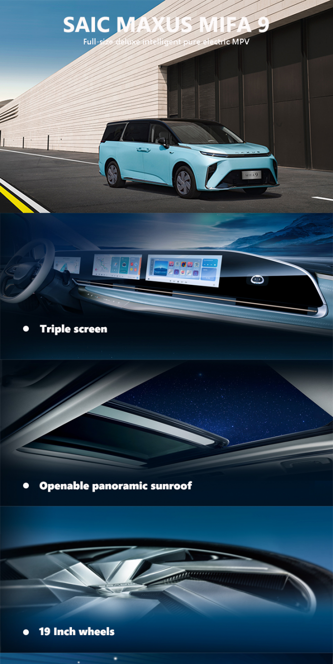 Maxus Mifa 9 Mpv Carro Elétrico Alta Velocidade Veículos de Nova Energia 5 Portas 0